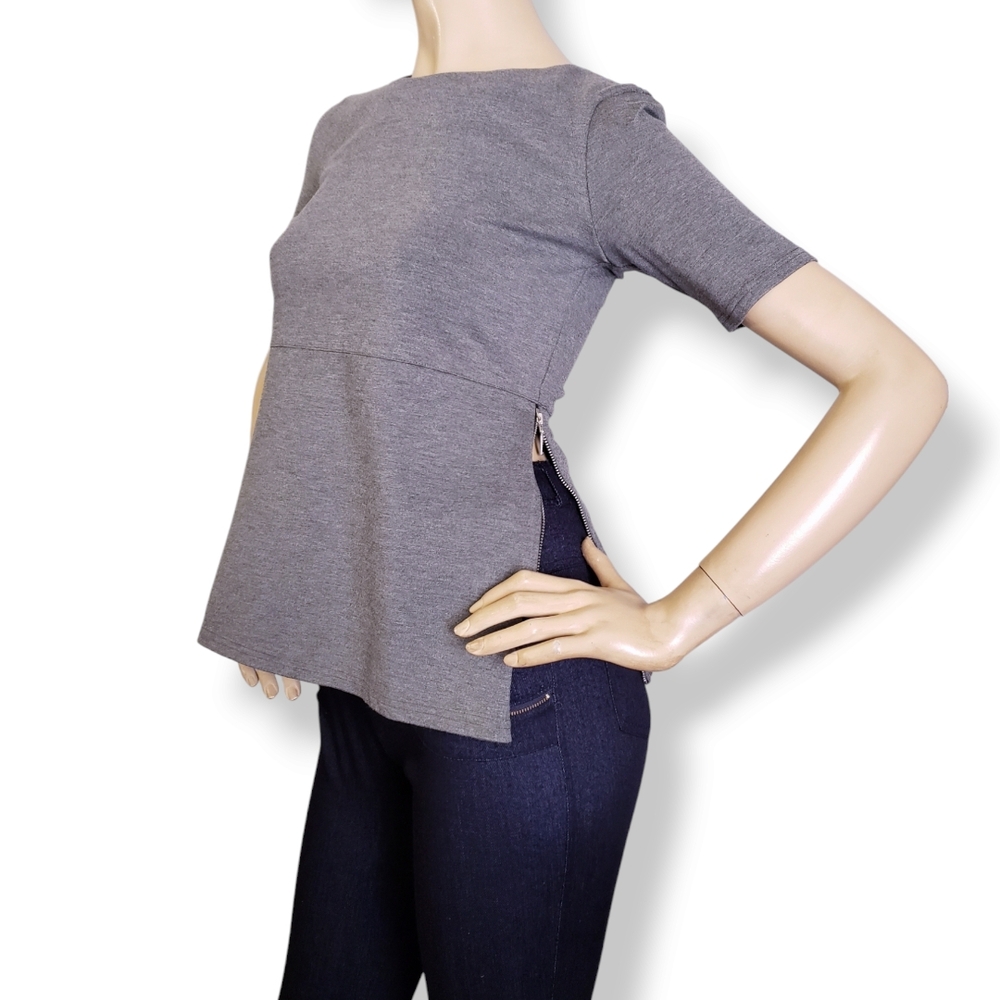 Armani Exchange Gray Side Zipper Structured Top Size XXS